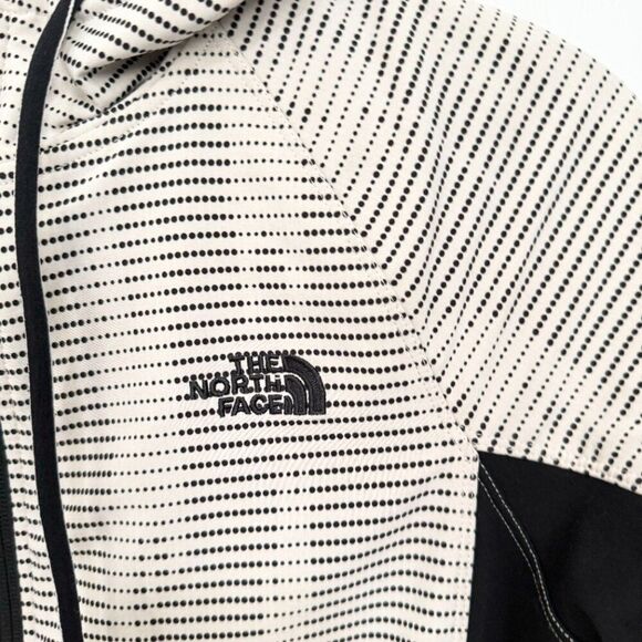 Women The North Face Small White Black Stripes Jacket Size Medium/Large - Picture 2 of 6